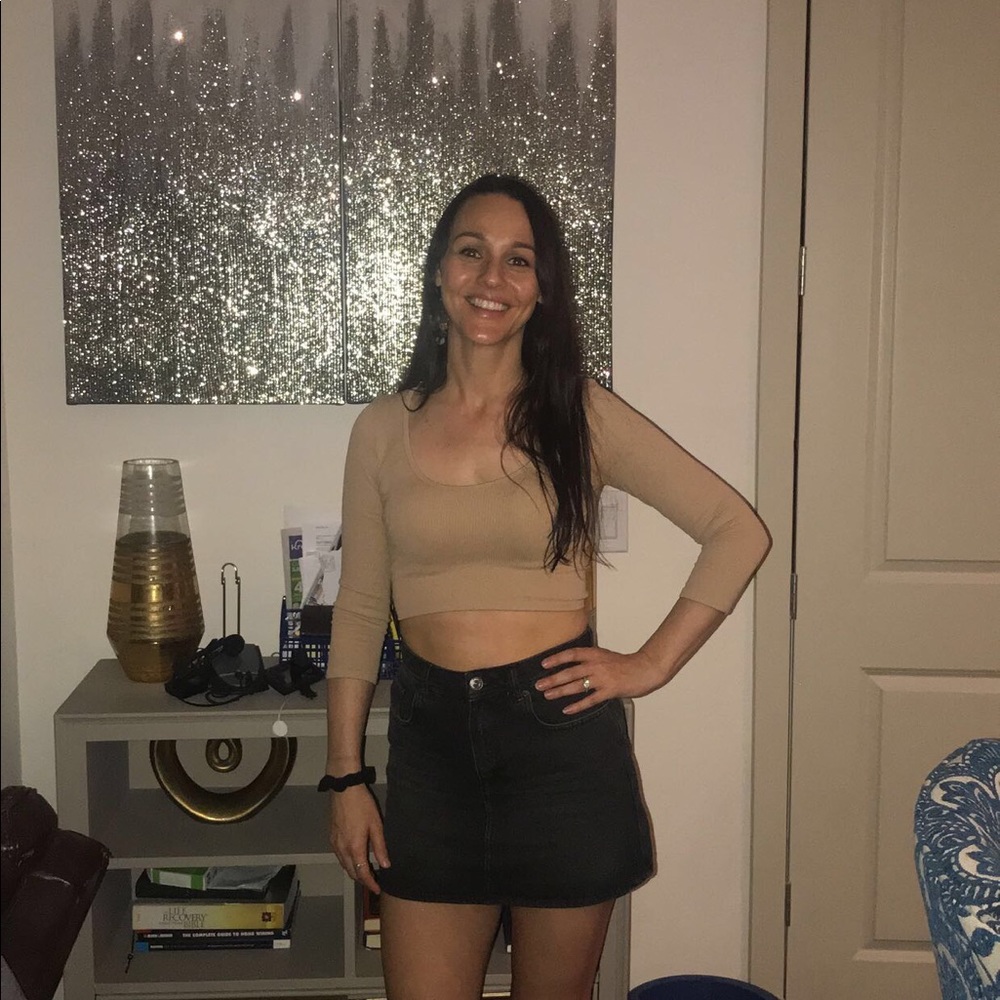 Zara long sleeve crop top